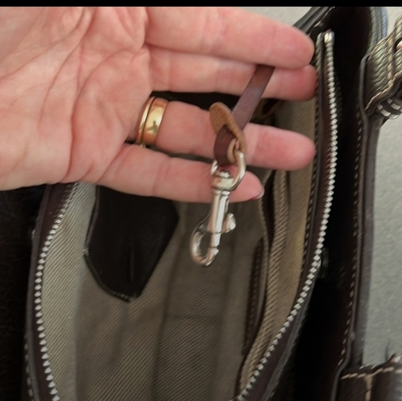 DOONEY & BOURKE All Weather Pebbled Leather Satchel in Dark Chocolate Brown - Picture 11 of 12